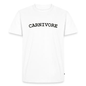 Carnivore - Men's Premium Organic T-Shirt - white - Front - Nico (187cm)