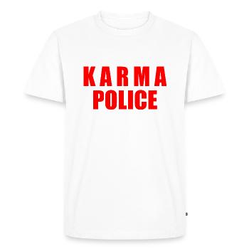 Karma police - T-shirt Premium bio Homme - blanc - Devant - Nico (187cm)
