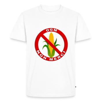 ogm non merci - T-shirt Premium bio Homme - blanc - Devant - Nico (187cm)