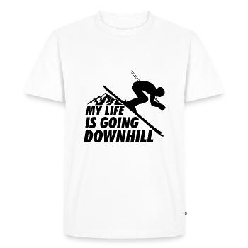 Ski Ski Downhill Black - Men's Premium Organic T-Shirt - white - Front - Nico (187cm)