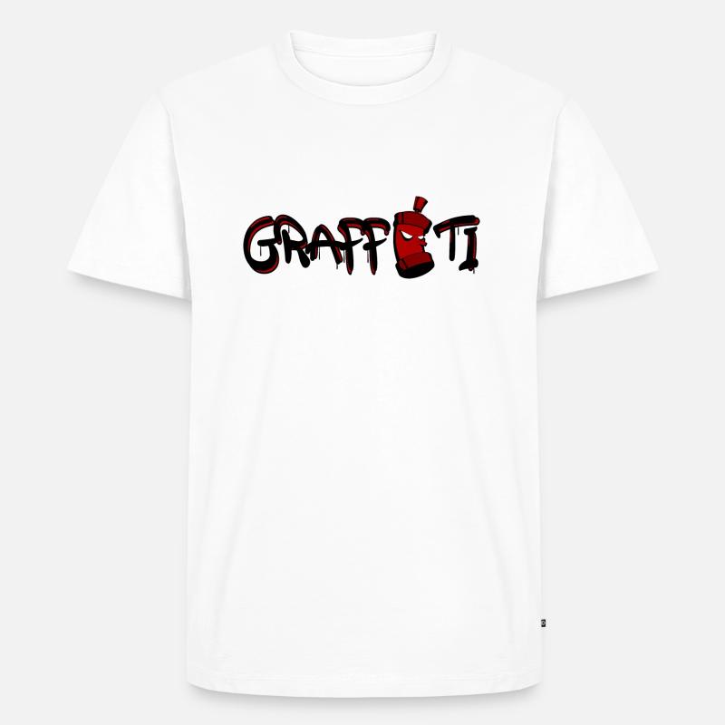 Graffiti - Männer Premium Bio T-Shirt - Weiß