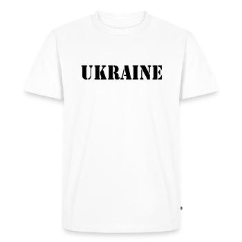 Ukraine - T-shirt Premium bio Homme - blanc - Devant - Nico (187cm)