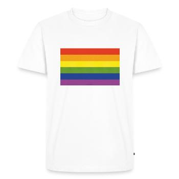 Rainbow Flag - Men's Premium Organic T-Shirt - white - Front - Nico (187cm)
