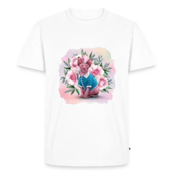Chat Sphynx pour les amoureux des chats - T-shirt Premium bio Homme - blanc - Devant - Nico (187cm)