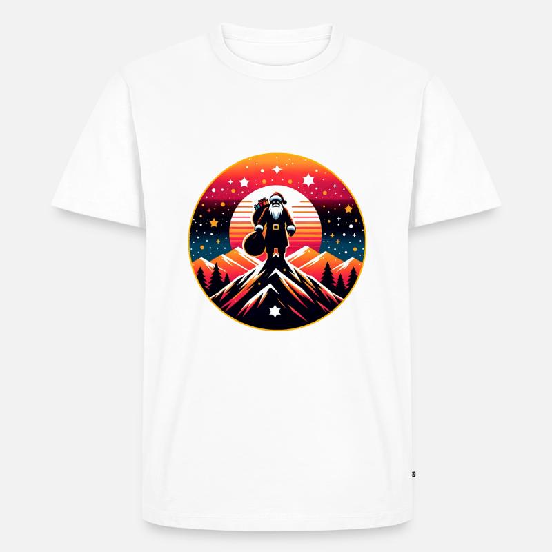 Weihnachtsmann im Gebirge - Männer Premium Bio T-Shirt - Weiß