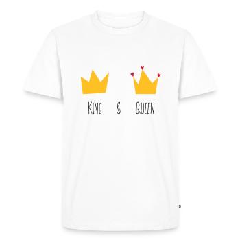 Roi et reine couronne coeur mariée marié M. Mme & - T-shirt Premium bio Homme - blanc - Devant - Nico (187cm)