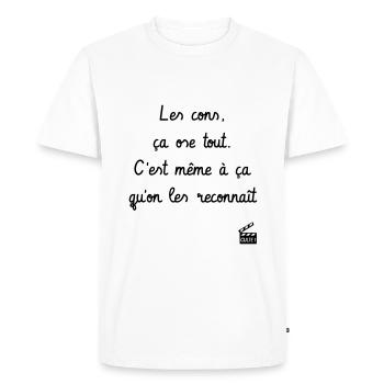 Les cons, ça ose tout ! Les Tontons Flingueurs - T-shirt Premium bio Homme - blanc - Devant - Nico (187cm)