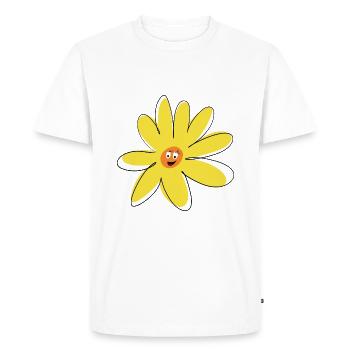 jolie fleur hippie rigolote humour drôle - T-shirt Premium bio Homme - blanc - Devant - Nico (187cm)