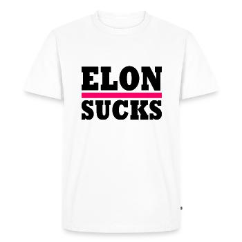 Elon sucks - T-shirt Premium bio Homme - blanc - Devant - Nico (187cm)