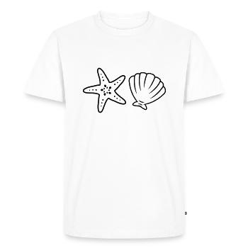 Étoiles de mer et coquillage Plongée Plage Océan Cadeau - T-shirt Premium bio Homme - blanc - Devant - Nico (187cm)