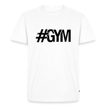 hashtag cool design gym text logo weight lifting d - Men's Premium Organic T-Shirt - white - Front - Nico (187cm)
