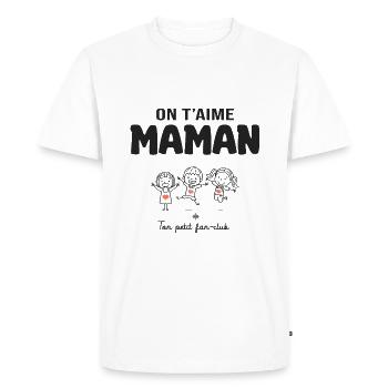 aime maman cadeau maman 3 enfants fête des mères - T-shirt Premium bio Homme - blanc - Devant - Nico (187cm)