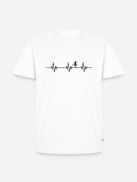 Fußball Herzschlag - Männer Premium Bio T-Shirt - Weiß