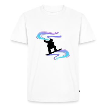 Snowboard Snowboarder Vortex Noir - T-shirt Premium bio Homme - blanc - Devant - Nico (187cm)