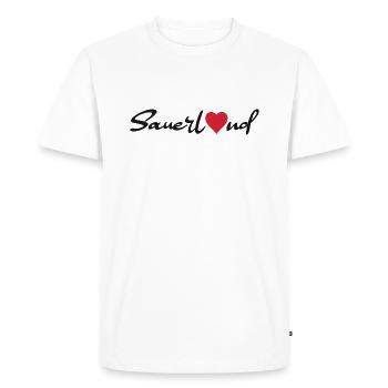 Autocollant Sauerland - T-shirt Premium bio Homme - blanc - Devant - Nico (187cm)