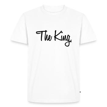 The King - Men's Premium Organic T-Shirt - white - Front - Nico (187cm)