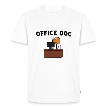 CHIEN DE BUREAU - T-shirt Premium bio Homme - blanc - Devant - Nico (187cm)