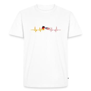 Battement de cœur germano-américain - T-shirt Premium bio Homme - blanc - Devant - Nico (187cm)