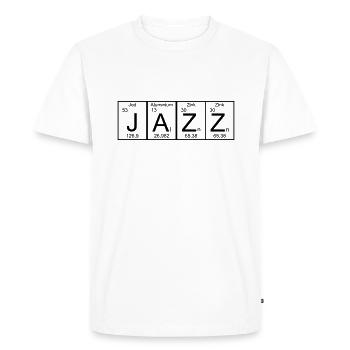 JAZZ music with periodic table - Men's Premium Organic T-Shirt - white - Front - Nico (187cm)