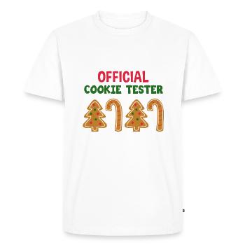 TESTEUR DE BISCUITS OFFICIEL - T-shirt Premium bio Homme - blanc - Devant - Nico (187cm)