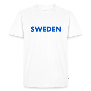 Suède - T-shirt Premium bio Homme - blanc - Devant - Nico (187cm)