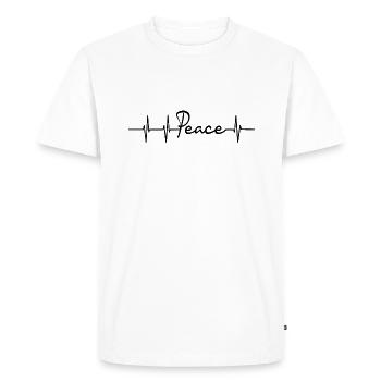 Peace Heart Rate - Men's Premium Organic T-Shirt - white - Front - Nico (187cm)