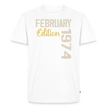 Février 1976 Anniversaire Février 1976 Rétro - T-shirt Premium bio Homme - blanc - Devant - Nico (187cm)