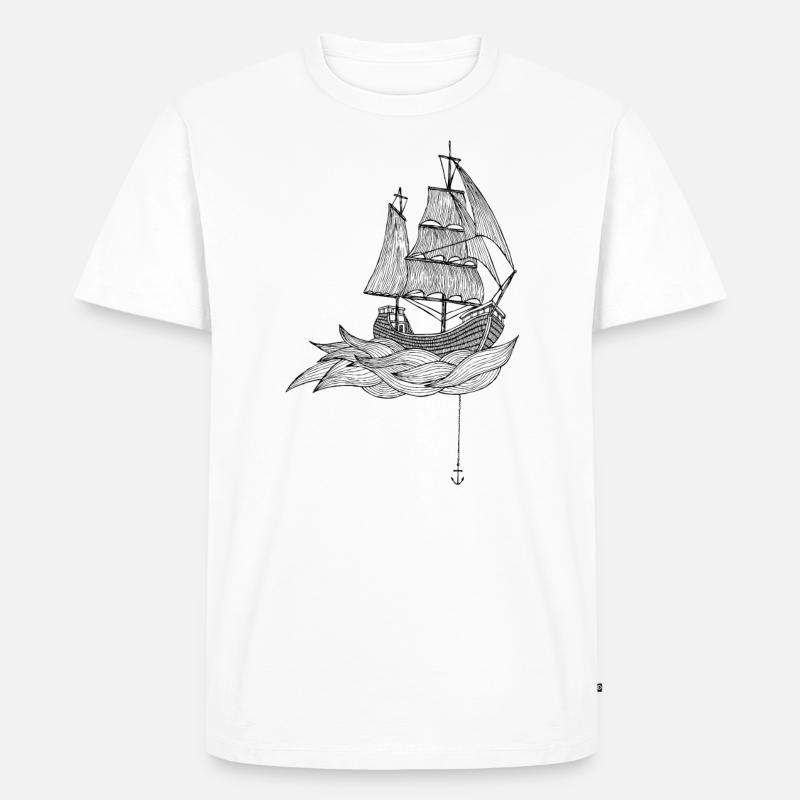 Das Schiff - Männer Premium Bio T-Shirt - Weiß
