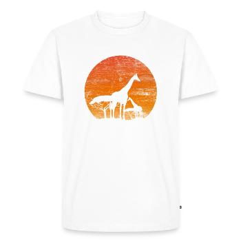 Giraffe vintage gift animal large neck - Men's Premium Organic T-Shirt - white - Front - Nico (187cm)