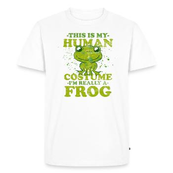 Costume de carnaval de grenouille Halloween déguisement - T-shirt Premium bio Homme - blanc - Devant - Nico (187cm)