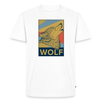Wolf sheep gift animal predator colorful werewolf - Men's Premium Organic T-Shirt - white - Front - Nico (187cm)