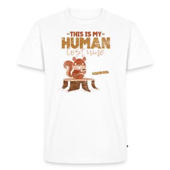 Écureuil noix forêt arbre animal cadeau vintage - T-shirt Premium bio Homme - blanc - Devant - Nico (187cm)