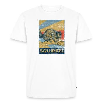 Écureuil noix forêt arbre animal cadeau vintage - T-shirt Premium bio Homme - blanc - Devant - Nico (187cm)