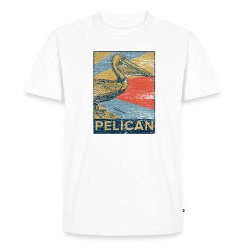 Pélican oiseau mer animal plage esprit idée cadeau - T-shirt Premium bio Homme - blanc - Devant - Nico (187cm)