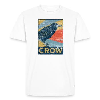 Corbeau corbeau oiseau animal cadeau animal de compagnie vintage - T-shirt Premium bio Homme - blanc - Devant - Nico (187cm)