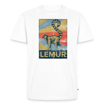Lemur monkey semi-monkey animal gift animal protection. - Men's Premium Organic T-Shirt - white - Front - Nico (187cm)
