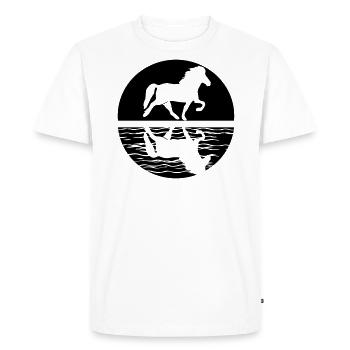 Icelandic Horse: Icelandic Horse Horse Pony Merch - Men's Premium Organic T-Shirt - white - Front - Nico (187cm)
