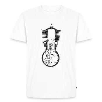 Two-stroke engine moped moped screwdriver - Men's Premium Organic T-Shirt - white - Front - Nico (187cm)