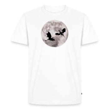Conception graphique illustrée "Moon Dragon" - T-shirt Premium bio Homme - blanc - Devant - Nico (187cm)