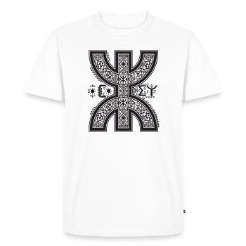Z AMAZIGH MOTIFS KABYLES KABYLE3 - T-shirt Premium bio Homme - blanc - Devant - Nico (187cm)