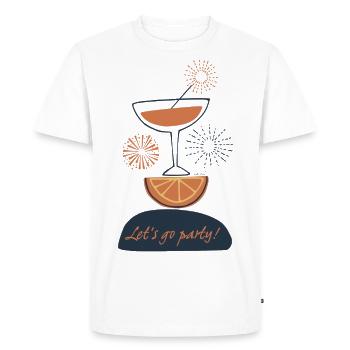 Allons faire la fête - T-shirt Premium bio Homme - blanc - Devant - Nico (187cm)