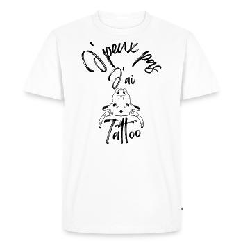 J peux pas j ai Tattoo - T-shirt Premium bio Homme - blanc - Devant - Nico (187cm)