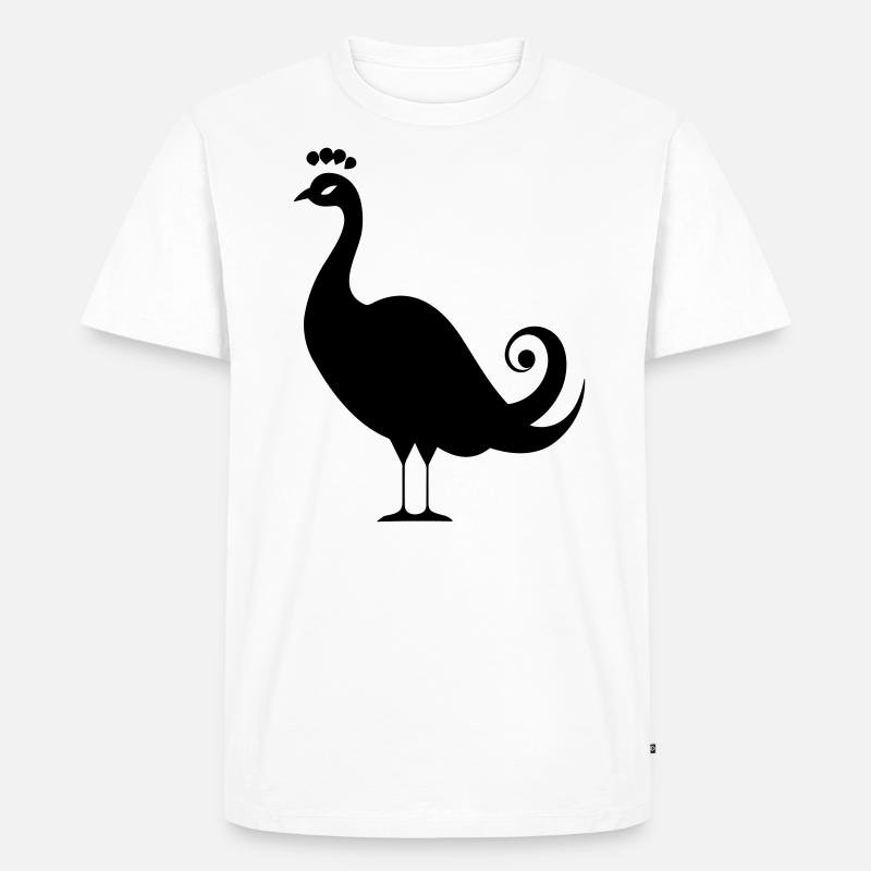 Kleiner Pfau - Männer Premium Bio T-Shirt - Weiß