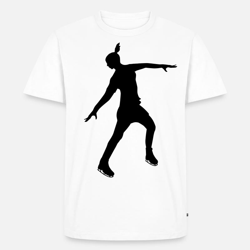 Eiskunstläuferin in stabiler Pose - Männer Premium Bio T-Shirt - Weiß