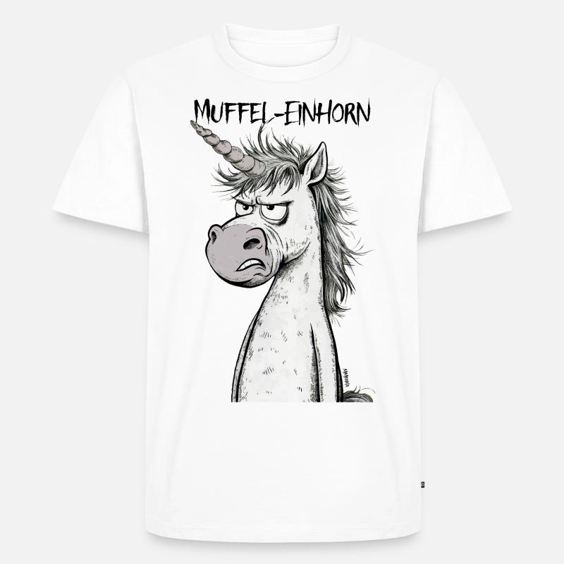 Muffel-Einhorn - Männer Premium Bio T-Shirt - Weiß