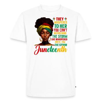The Storm Juneteenth Black History Month African - Men's Premium Organic T-Shirt - white - Front - Nico (187cm)