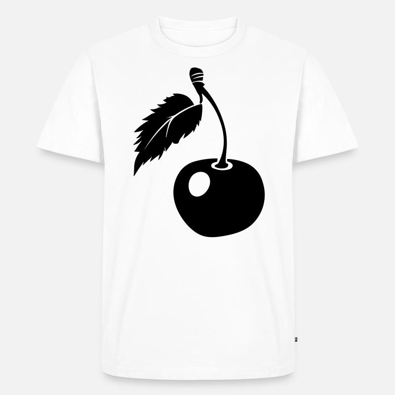 Kirsche - Männer Premium Bio T-Shirt - Weiß
