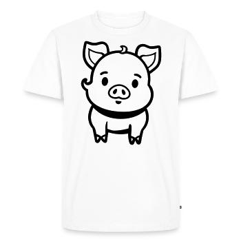 pig - Men's Premium Organic T-Shirt - white - Front - Nico (187cm)