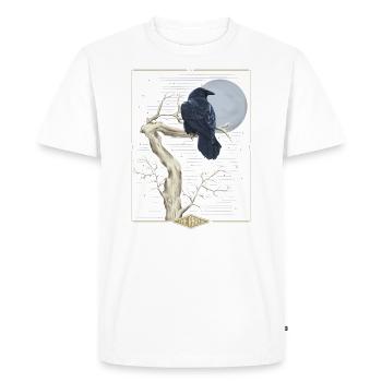 Tarot Mystique Corbeau 'The Raven' fait à la main - T-shirt Premium bio Homme - blanc - Devant - Nico (187cm)
