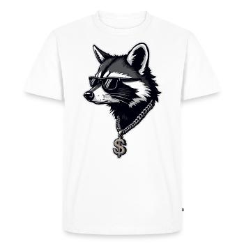 Hip Hop Racoon - T-shirt Premium bio Homme - blanc - Devant - Nico (187cm)